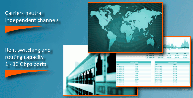 Independent communication channels from 1 to 10 gigabits.